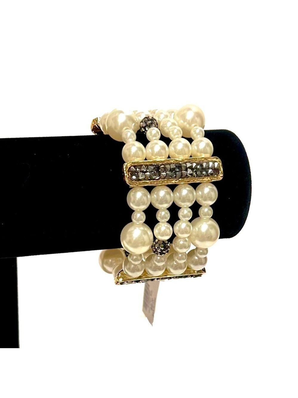 CHICO’s Pearl & Druzy Quartz Party Bracelet NWT​